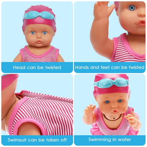 عروسک نوزاد شناگر 33 سانتی متری Swimming Doll -اسباب بازی